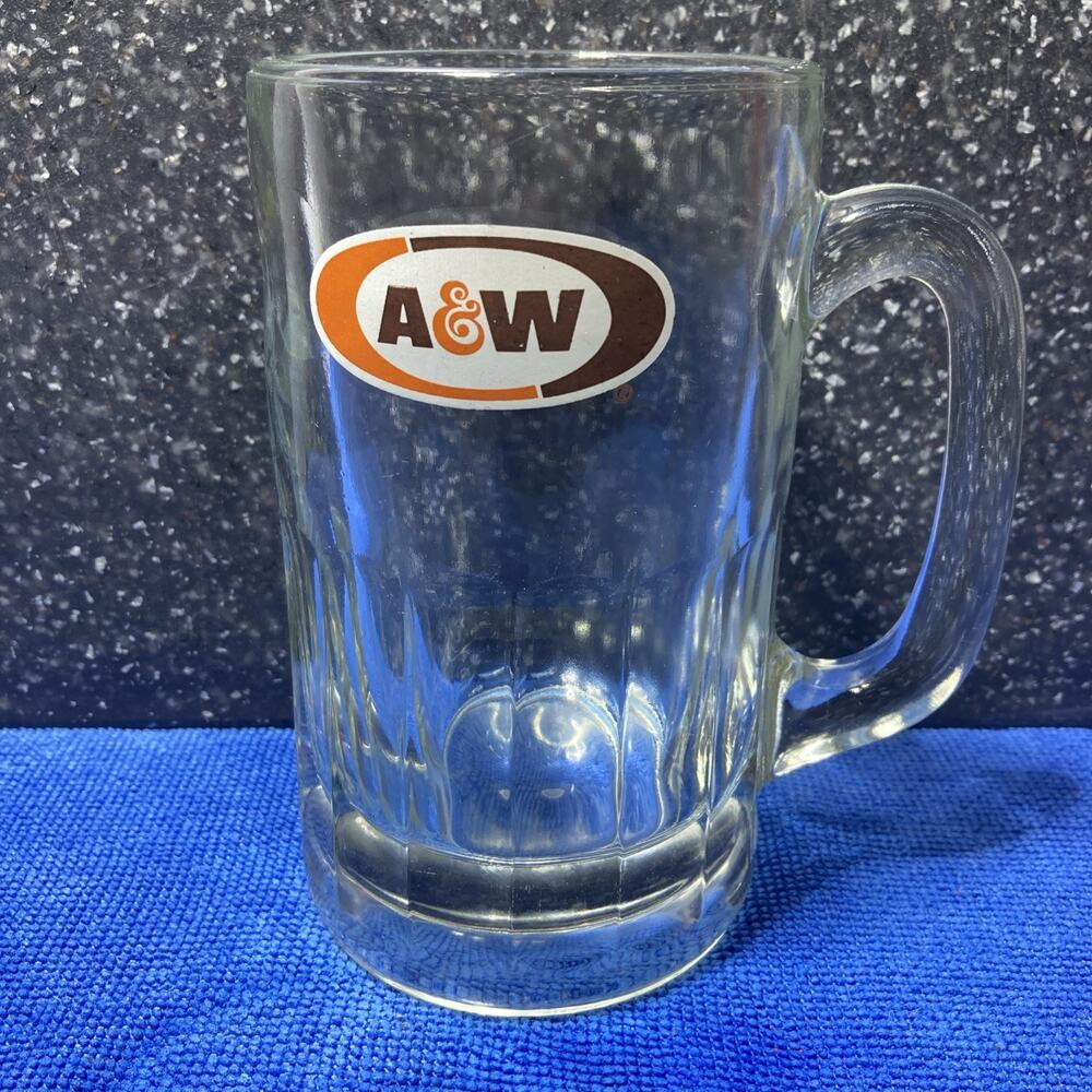 A&W Root Beer Brown Orange Logo 6" Mug Glass